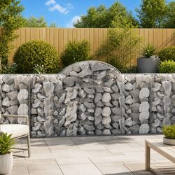 Arched Gabion Baskets Set of 8 – Silver Iron Construction