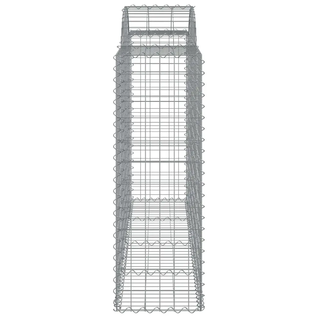 Arched Gabion Baskets Outdoor Garden Barrier 3 Piece Set 200 x 50 x 120/140 cm Silver