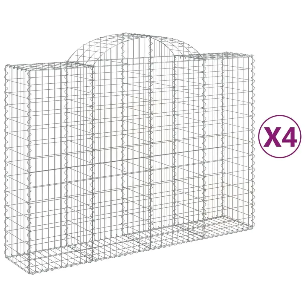 Arched Gabion Baskets 4 pcs Garden Decorative Retaining Wall Outdoor Barrier