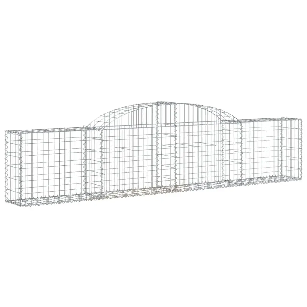 Arched Gabion Baskets Garden Barrier Outdoor 2 Piece 300 x 30 x 60/80 cm