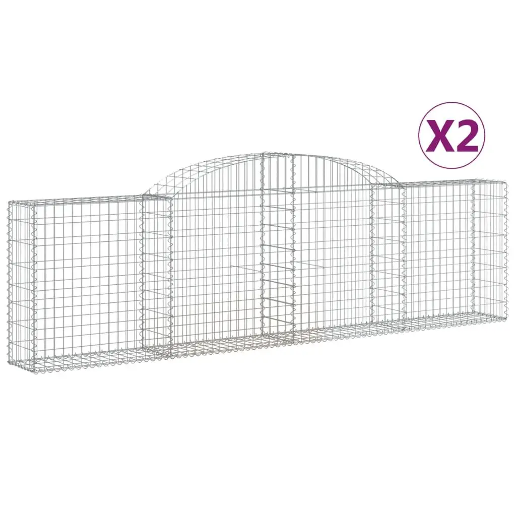 Arched Gabion Baskets 2 Pack 300x30x80/100cm Garden Retaining Wall Barrier