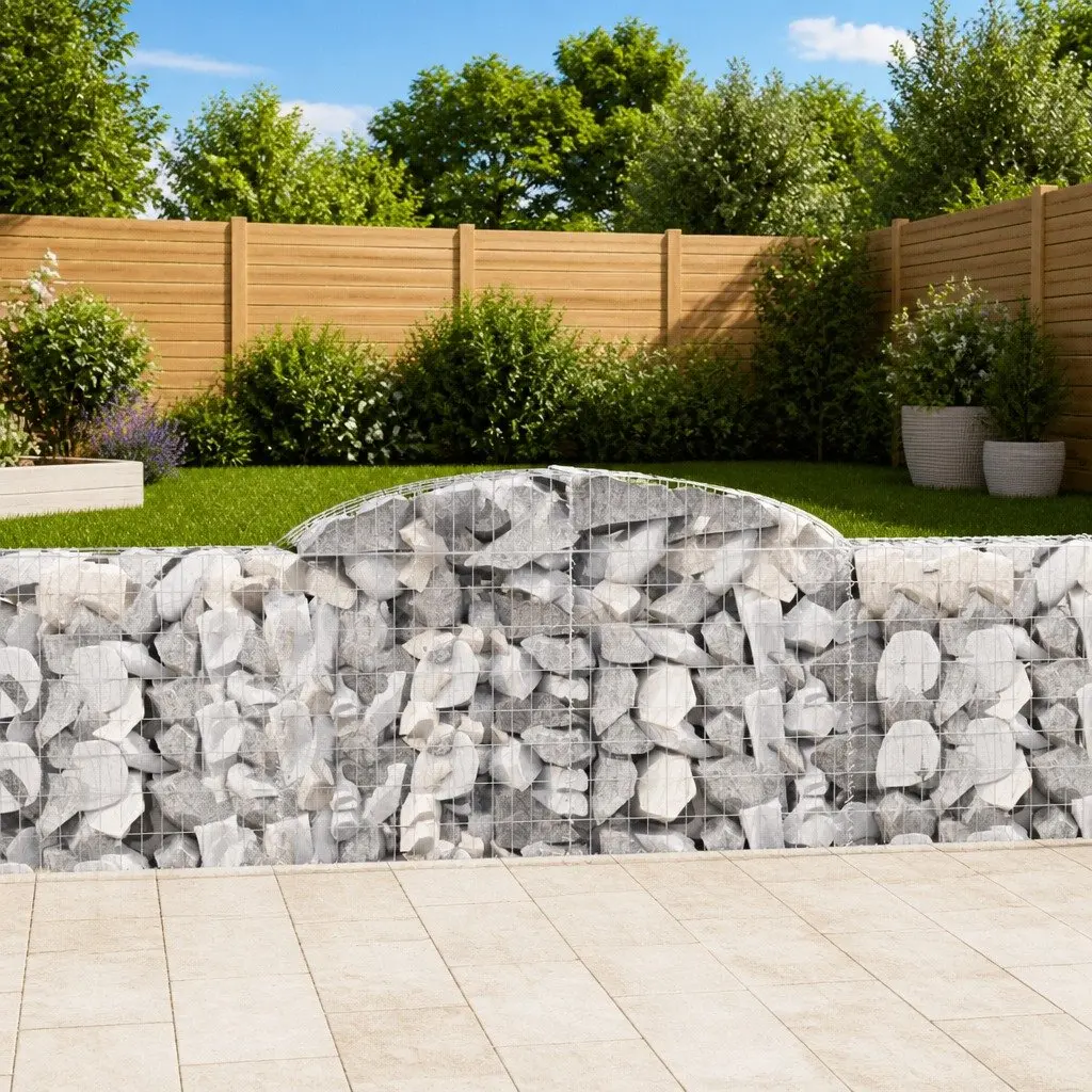 Arched Gabion Baskets 3pcs 300x30x80/100cm