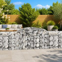 4-Piece Arched Gabion Baskets - 300x30x80/100 cm