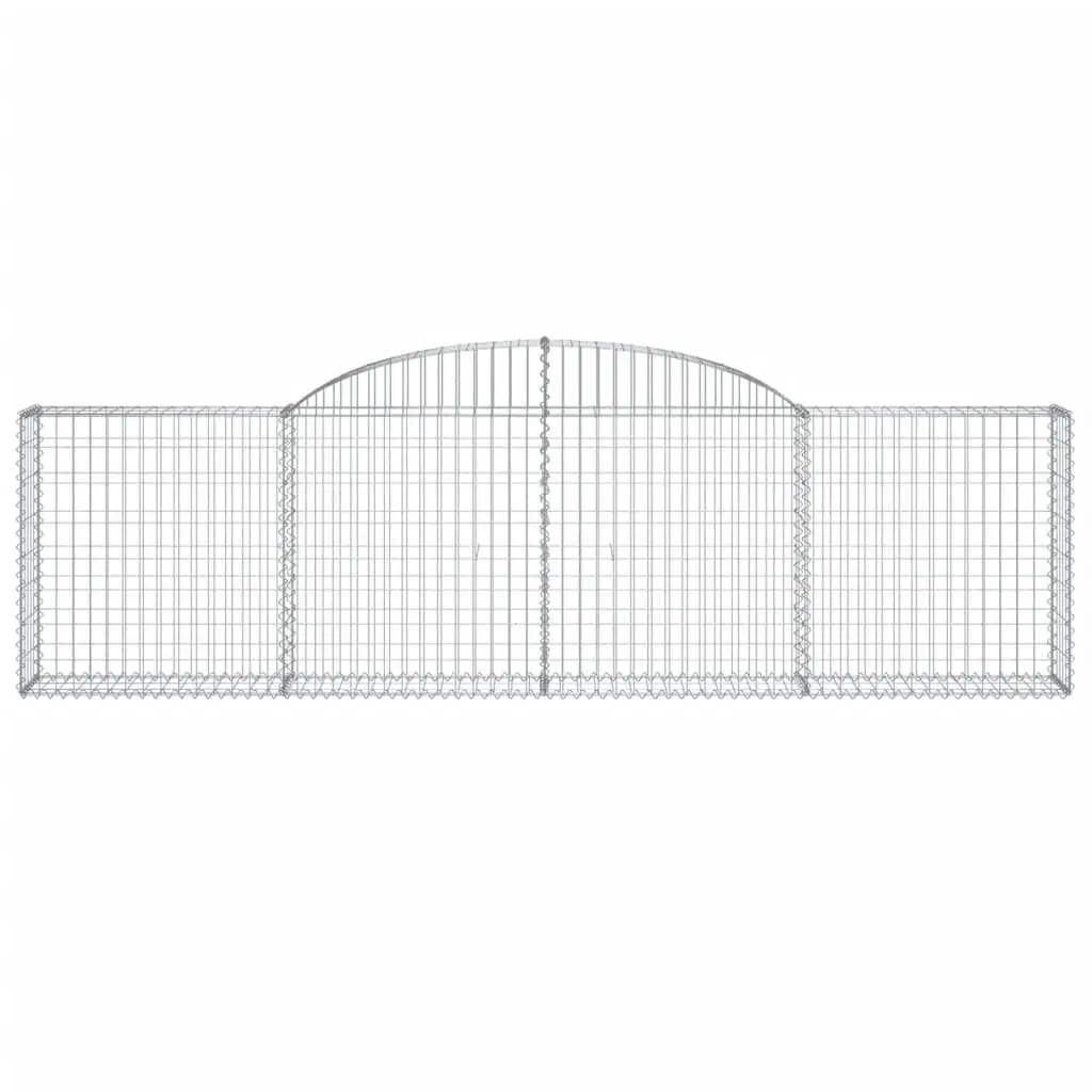 Arched Gabion Baskets 4 pcs 300x30x80/100 cm Garden Retaining Wall Barrier