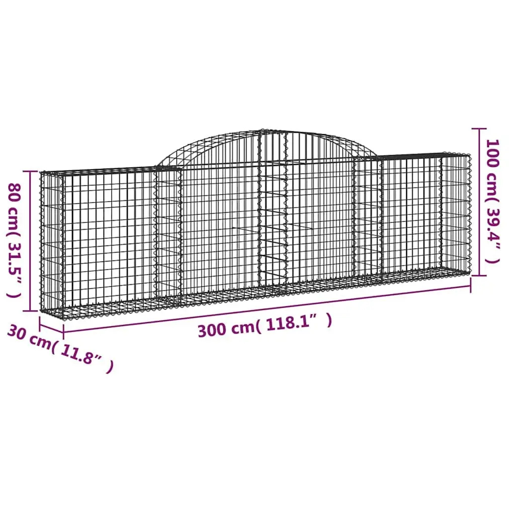 Arched Gabion Baskets, Set of 5