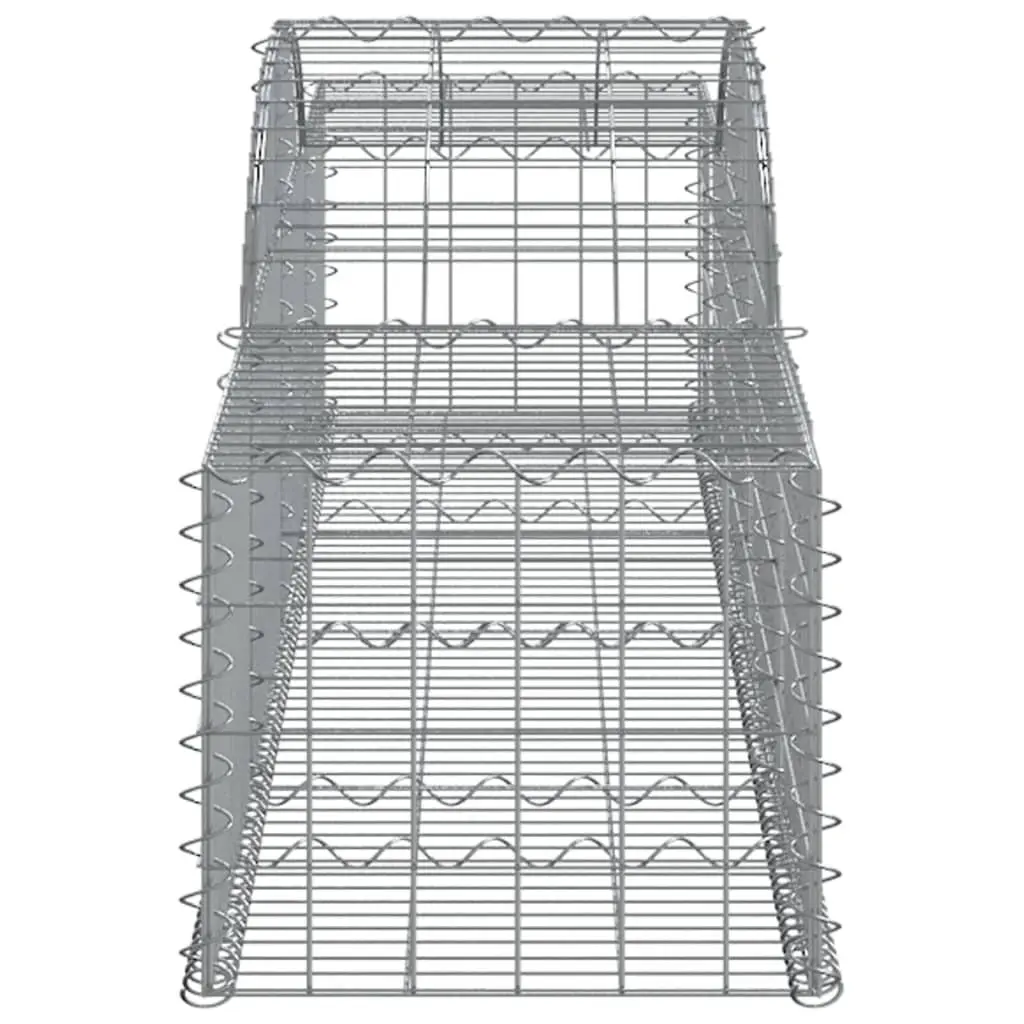 Arched Gabion Baskets Set 3 Piece Outdoor Garden Barrier Retaining Wall Decorative