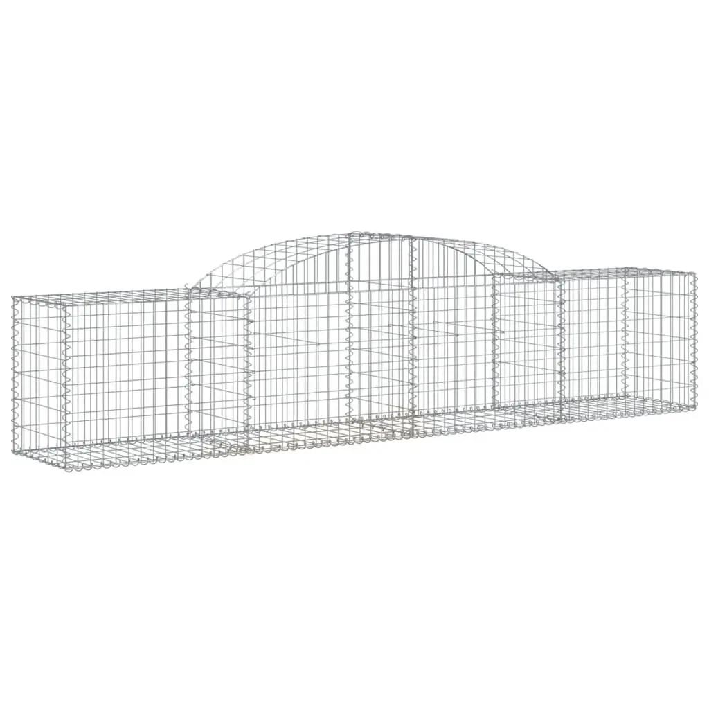 Arched Gabion Baskets Set 5 pcs Garden Barrier Retaining Wall Outdoor Decorative