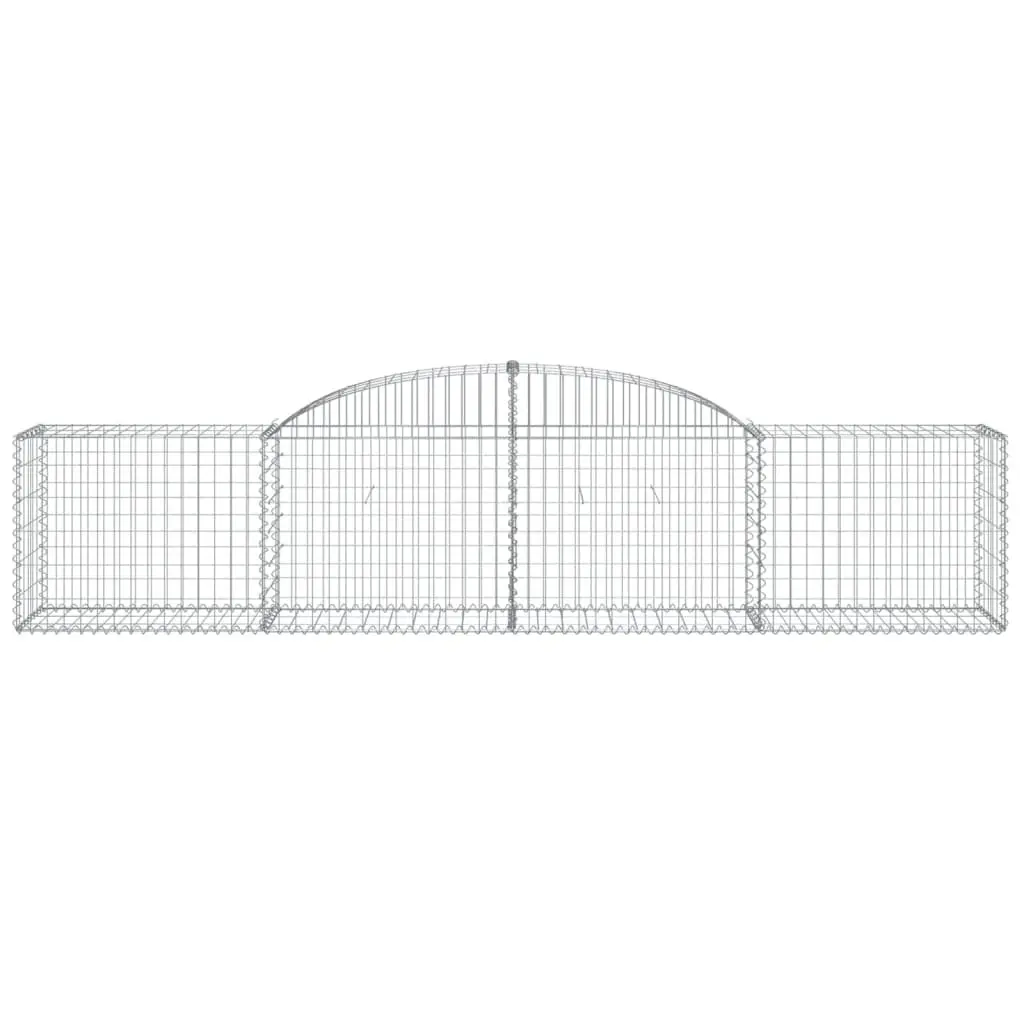 Arched Gabion Baskets Set 5 pcs Garden Barrier Retaining Wall Outdoor Decorative
