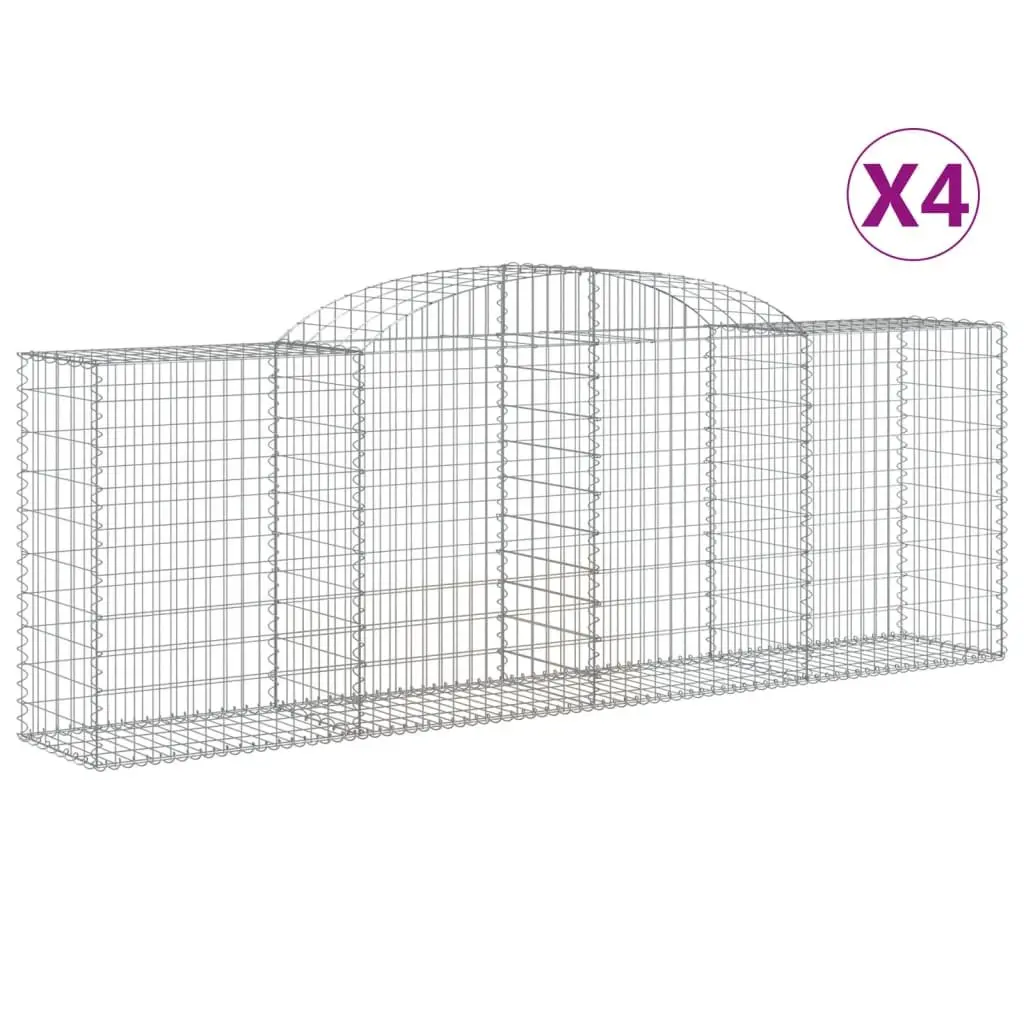 Arched Gabion Baskets 4 pcs Garden Barrier Retaining Wall Outdoor Decorative