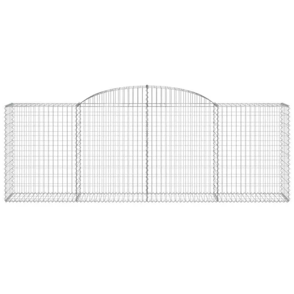 Arched Gabion Baskets Garden Barrier 300 x 50 x 100120 cm 5 Piece Galvanised Iron Retaining Wall