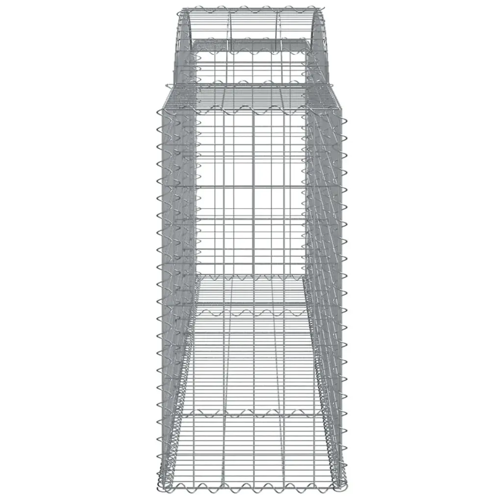 Arched Gabion Baskets Garden Barrier 300 x 50 x 100120 cm 5 Piece Galvanised Iron Retaining Wall