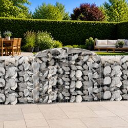 Arched Gabion Baskets 8 Pieces 300x50x100/120 cm Garden Barrier Retaining Wall