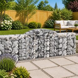 Arched Gabion Baskets 9 pcs Garden Barrier Retaining Wall Outdoor Decoration