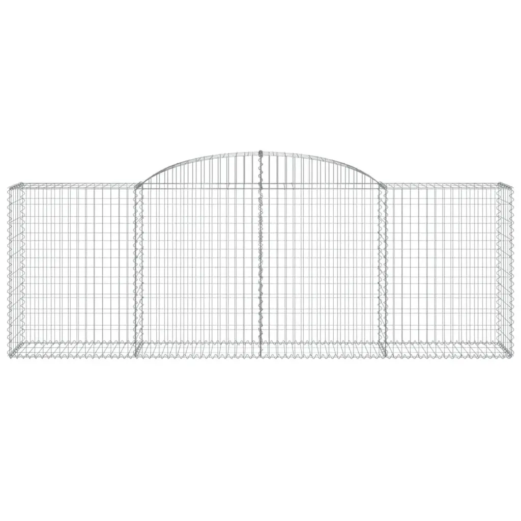 Arched Gabion Baskets 9 pcs Garden Barrier Retaining Wall Outdoor Decoration