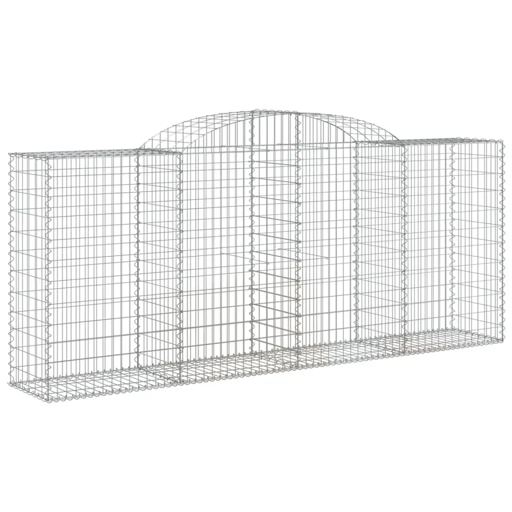 Arched Gabion Baskets 2 pcs Garden Barrier Decorative Retaining Wall Outdoor
