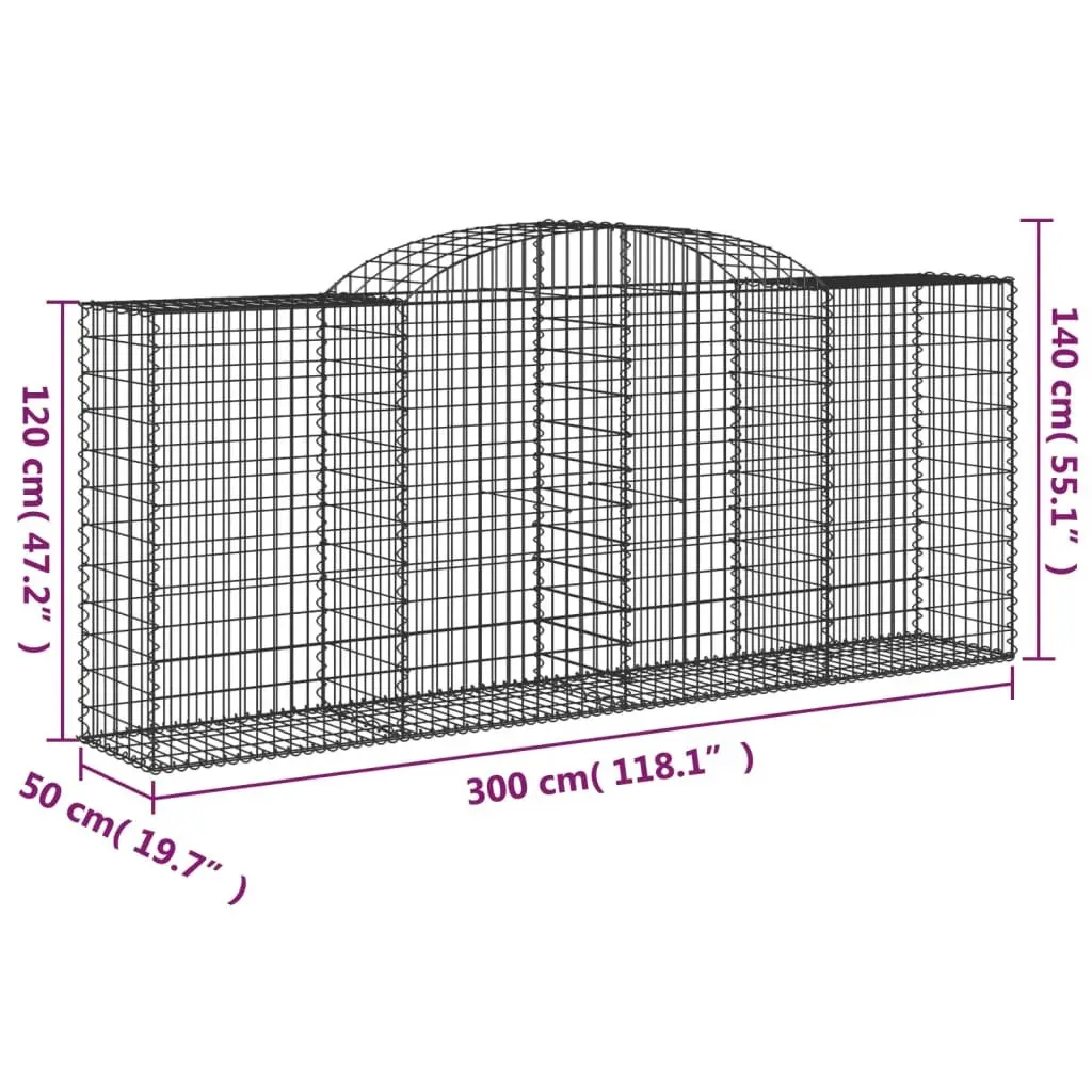 Arched Gabion Baskets 2 pcs Garden Barrier Decorative Retaining Wall Outdoor