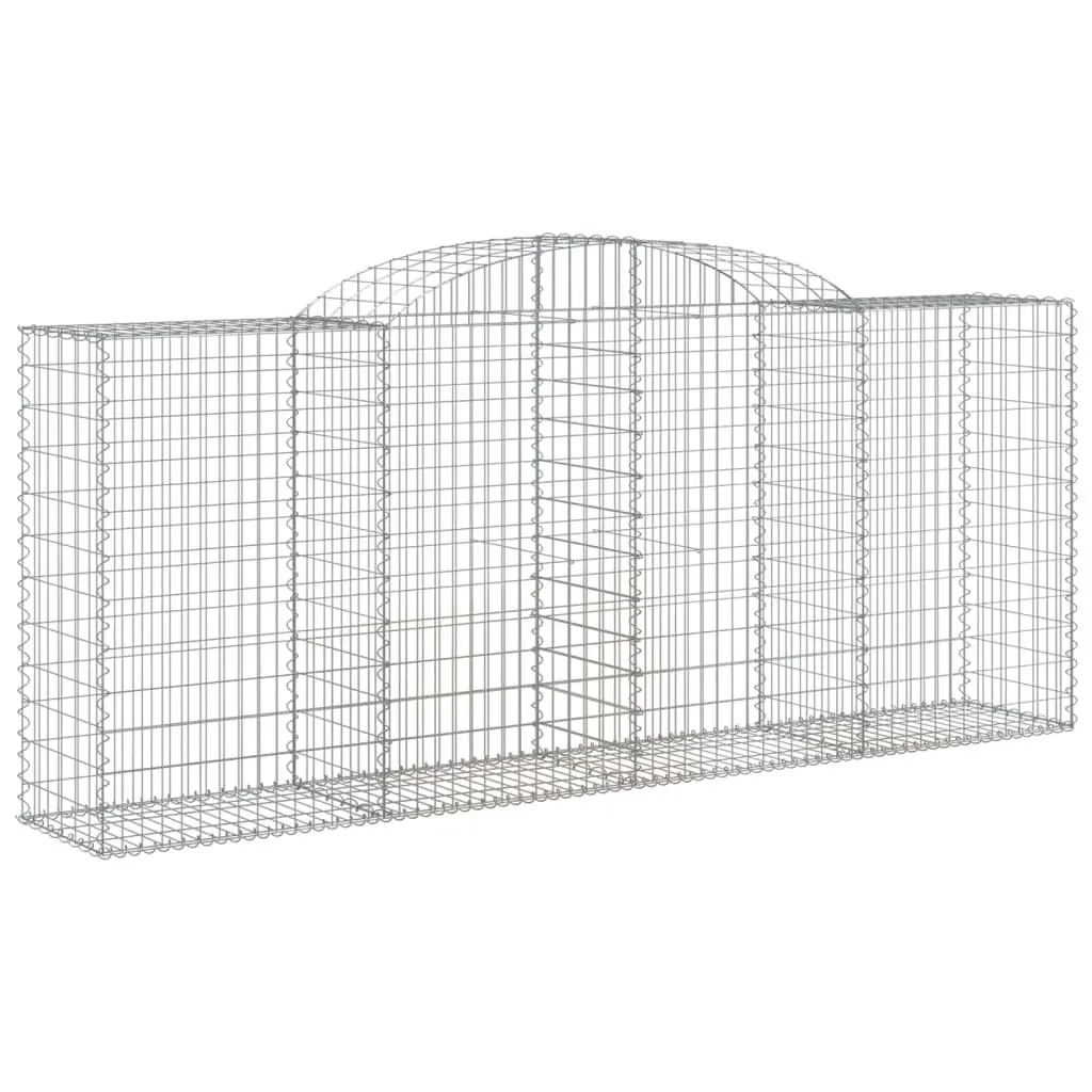 Arched Gabion Baskets 4pcs Galvanised Garden Retaining Wall Decorative Outdoor