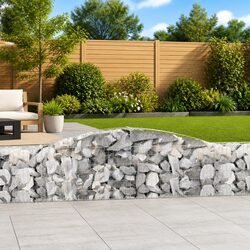 Gabion Baskets Set 2 pcs 400x30x60/80 cm Silver