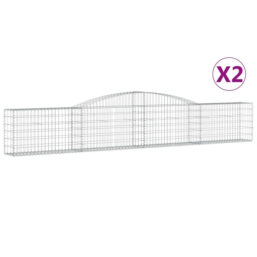 Arched Gabion Baskets Garden 400x30x60/80 cm Silver
