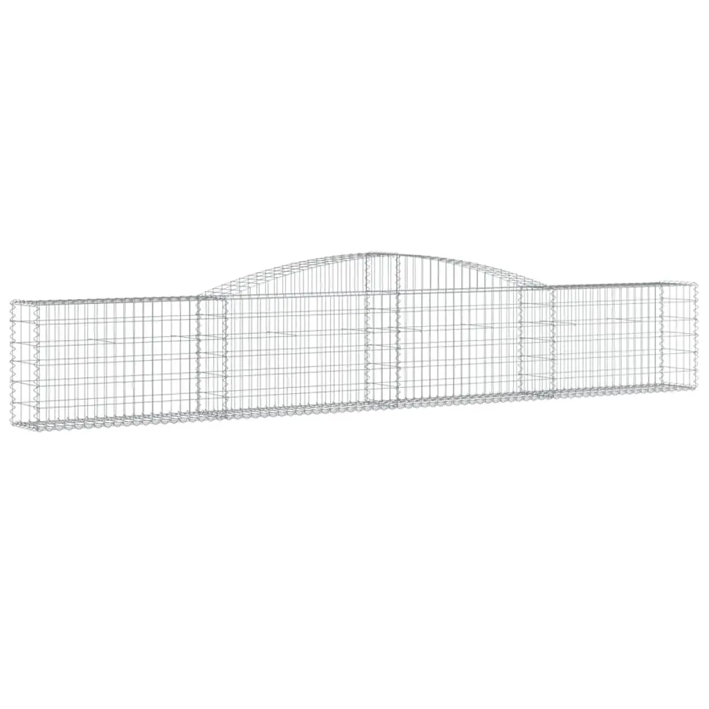 Arched Gabion Baskets Garden 400x30x60/80 cm Silver