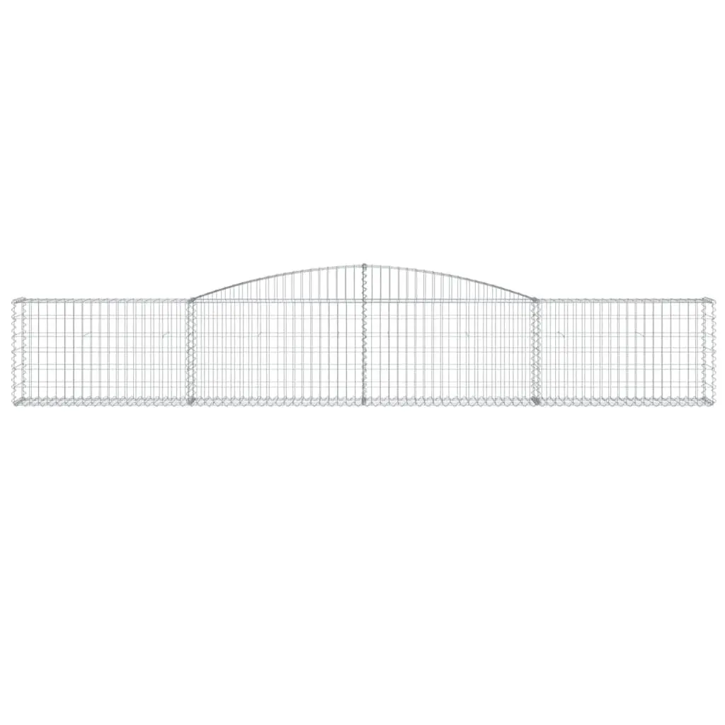 Arched Gabion Baskets Garden 400x30x60/80 cm Silver