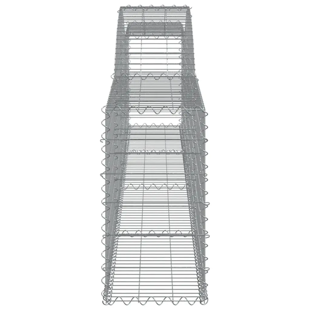 Arched Gabion Baskets Garden 400x30x60/80 cm Silver