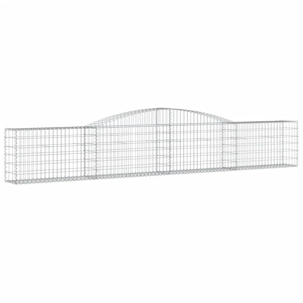 Arched Gabion Baskets Garden 400x30x60/80 cm Silver 3 Piece