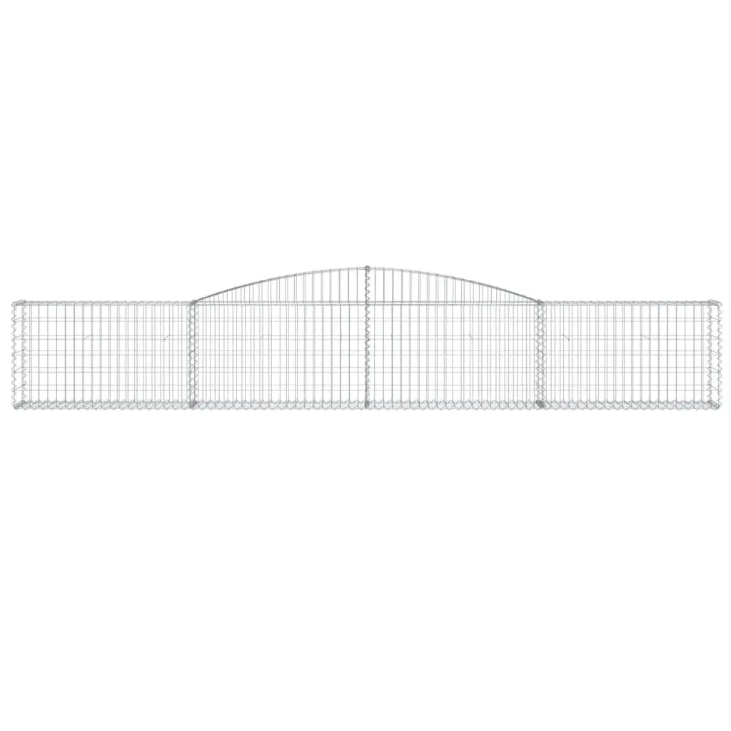 Arched Gabion Baskets Garden 400x30x60/80 cm Silver 3 Piece