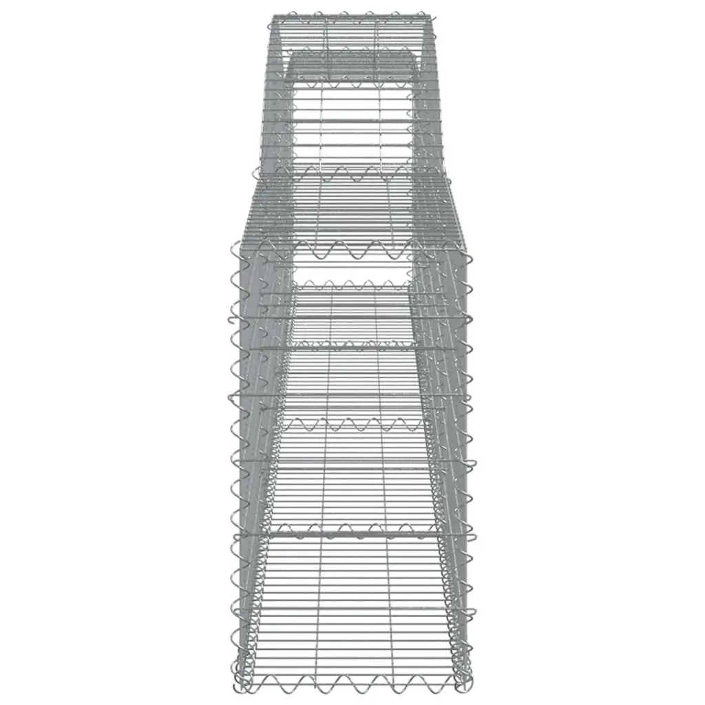 Arched Gabion Baskets Garden 400x30x60/80 cm Silver 3 Piece