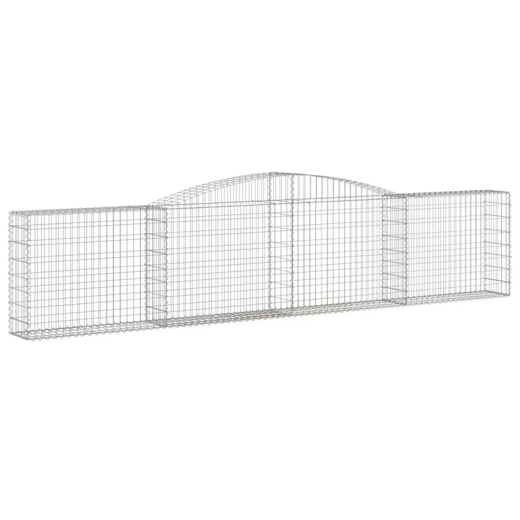 4-Piece Arched Gabion Baskets for Gardens, 400x30x80/100 cm