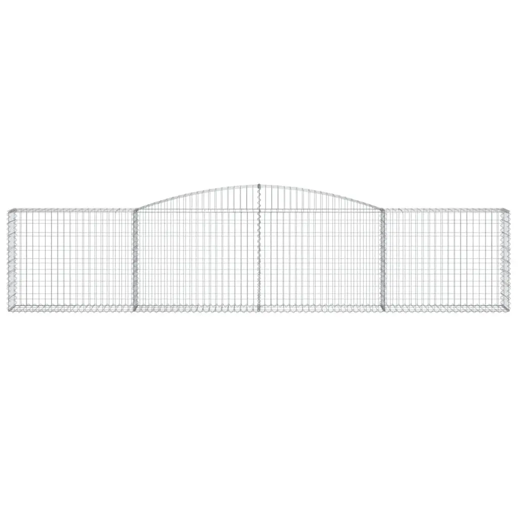 4-Piece Arched Gabion Baskets for Gardens, 400x30x80/100 cm