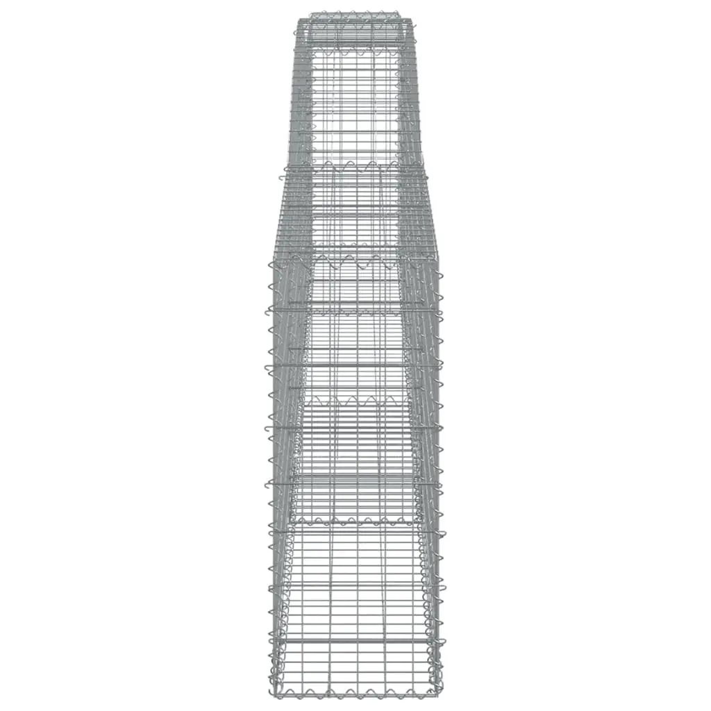 4-Piece Arched Gabion Baskets for Gardens, 400x30x80/100 cm