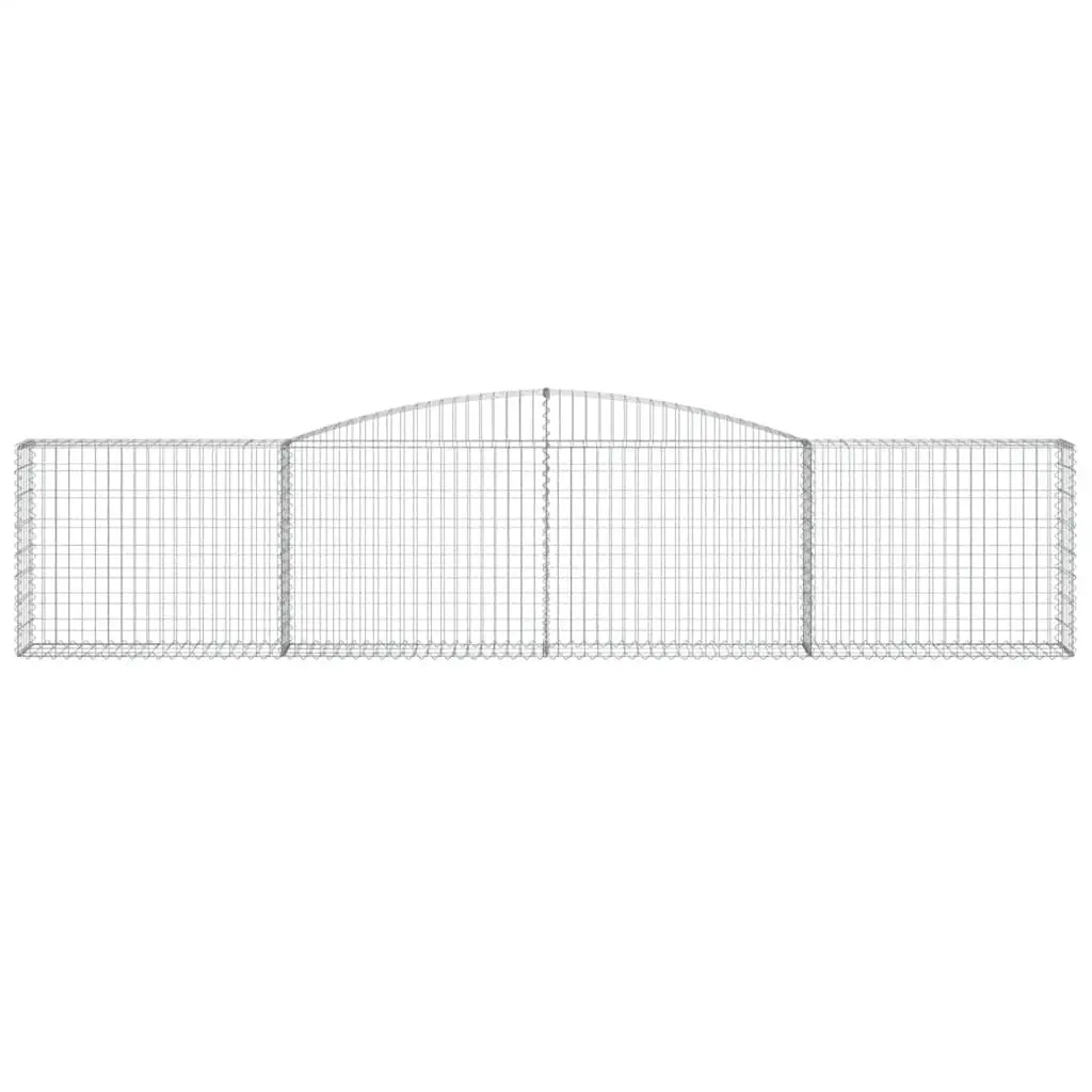 6 Silver Arched Gabion Baskets (400x30x80/100 cm)