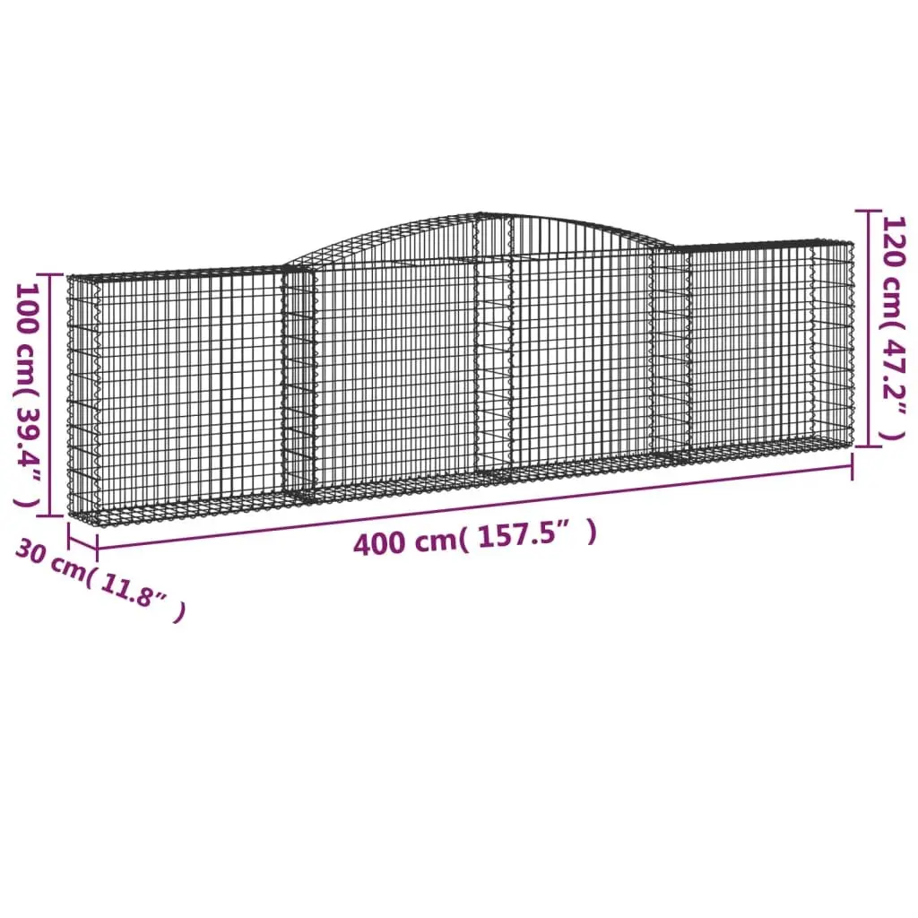 2pc Arched Gabion Baskets for Garden