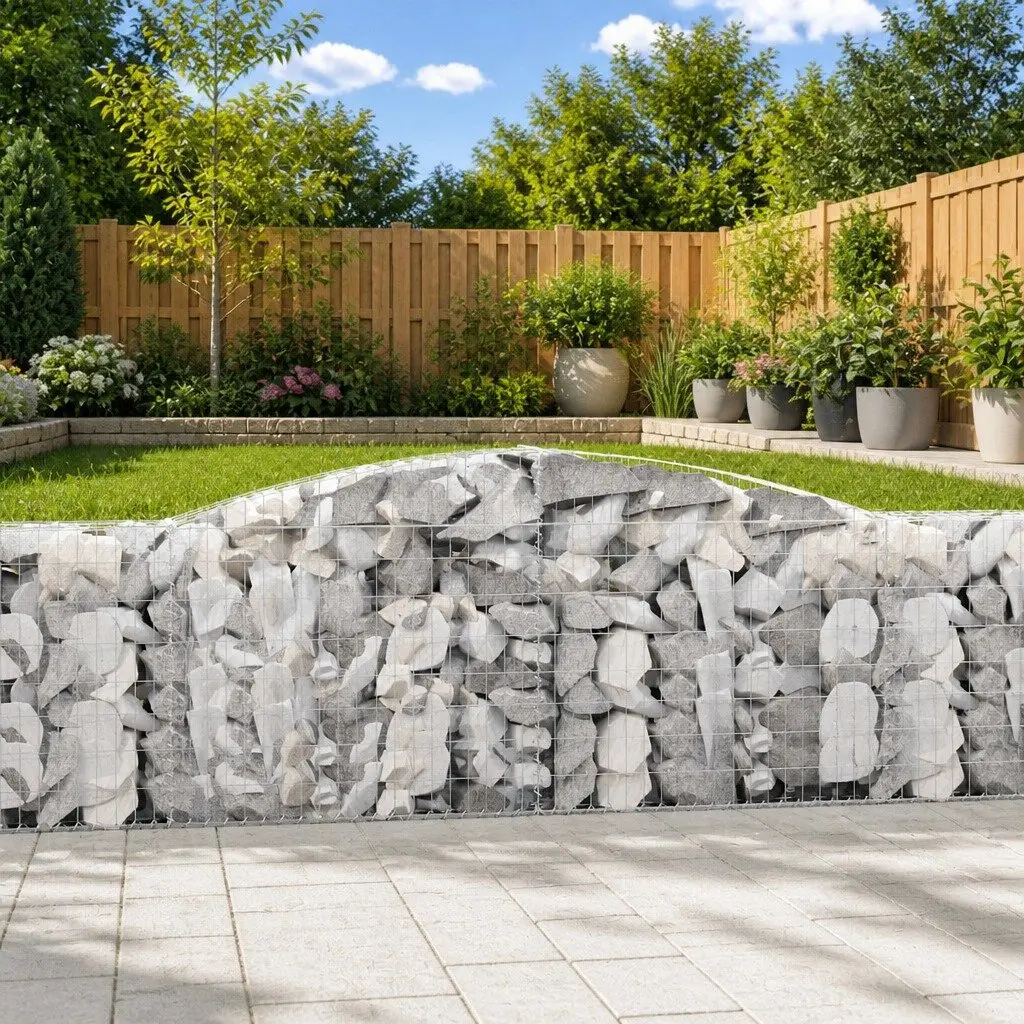 Arched Gabion Baskets Garden Retaining Wall Barrier 400x30x100120 cm