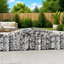 5 pcs Arched Gabion Baskets - Dimensions 400x50x80/100 cm