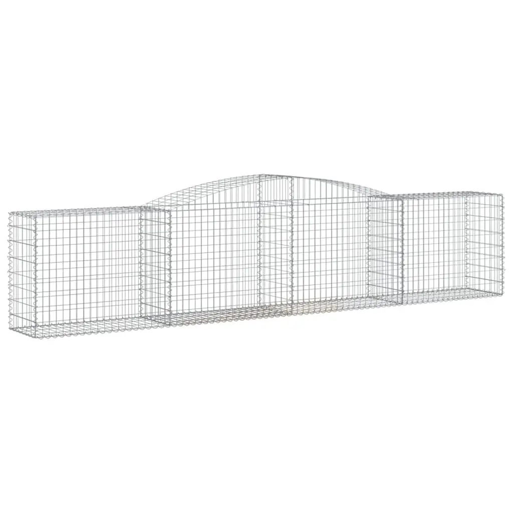 Arched Gabion Baskets 5 pcs 400x50x80/100 cm Garden Retaining Wall Barrier
