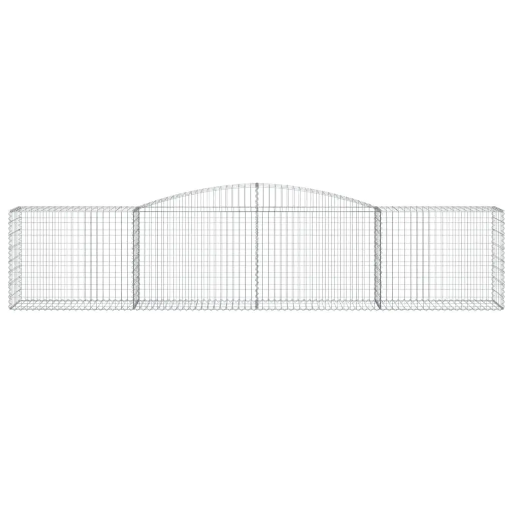 Arched Gabion Baskets 5 pcs 400x50x80/100 cm Garden Retaining Wall Barrier