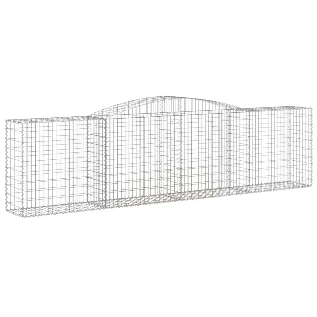 Arched Gabion Baskets 2pcs Galvanised Wire Garden Retaining Wall Decorative