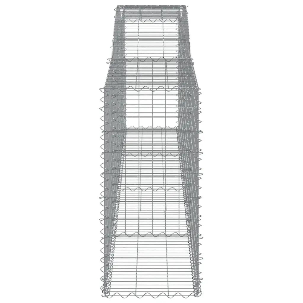 Arched Gabion Baskets 2pcs Galvanised Wire Garden Retaining Wall Decorative