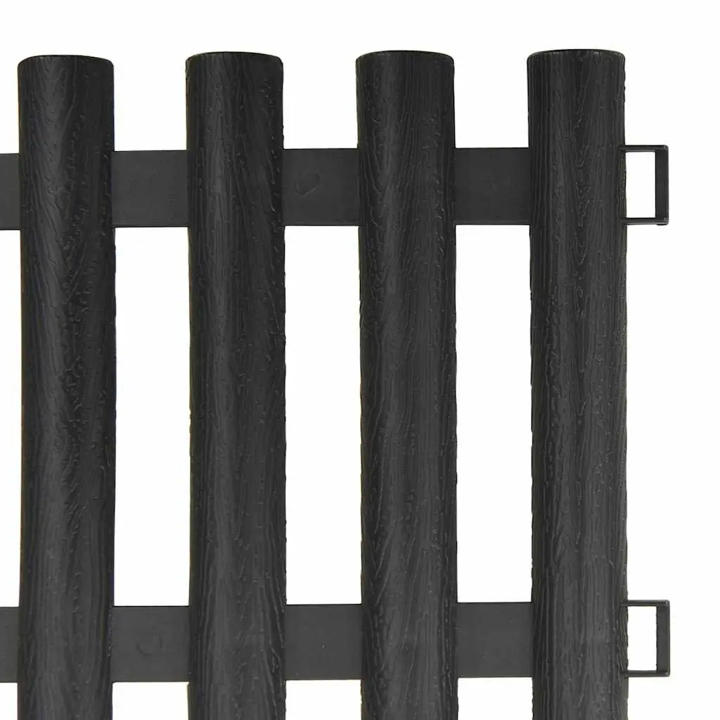 Lawn Edging Borders for Garden 10m Anthracite PP Interconnectable Fencing 17 Pieces
