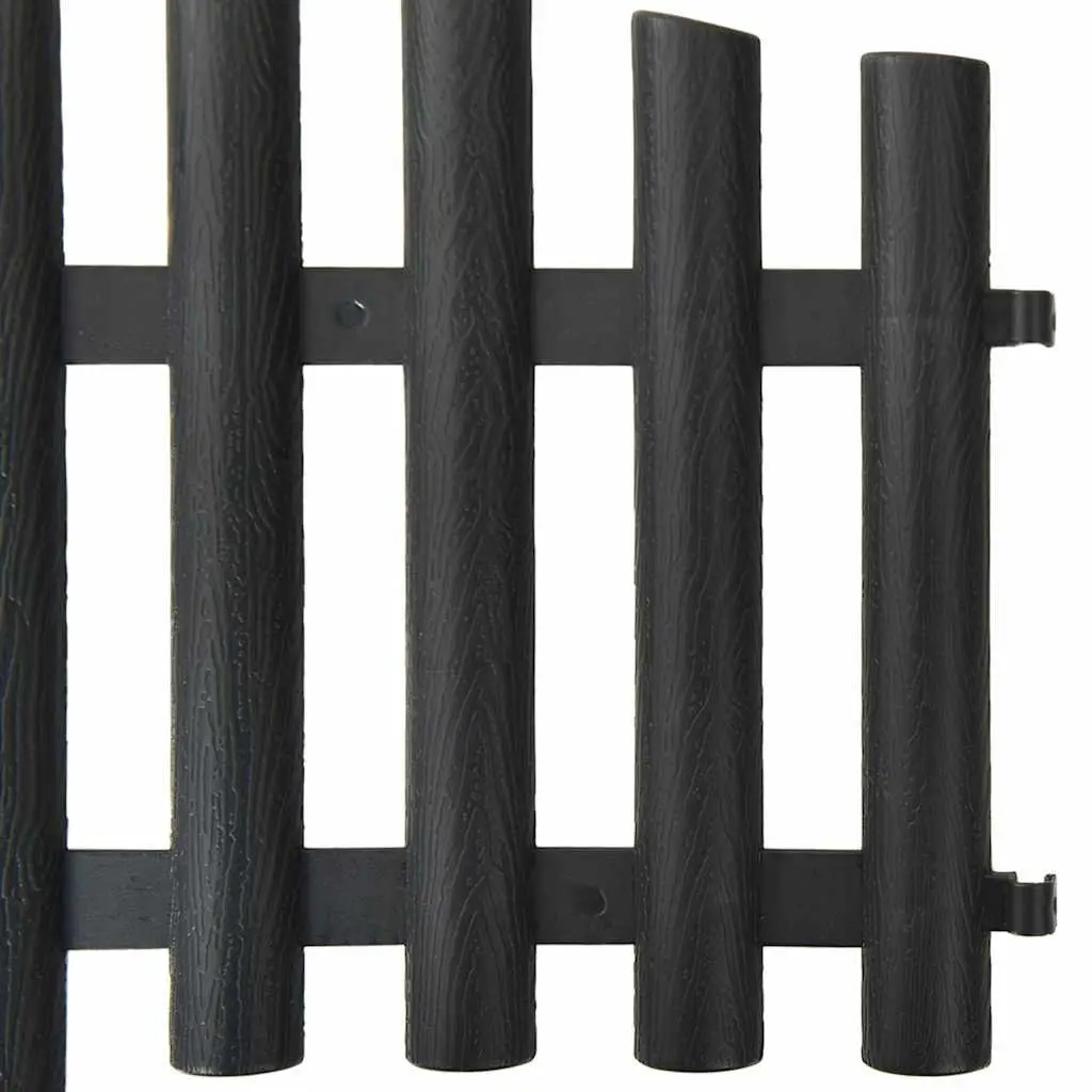 Lawn Edging Borders for Garden 10m Anthracite PP Interconnectable Fencing 17 Pieces