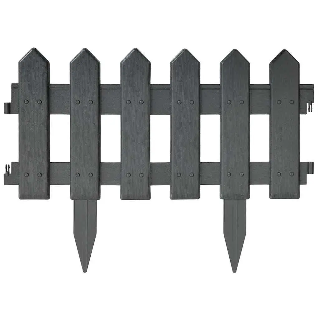 25-Piece Anthracite Lawn Edging Panels