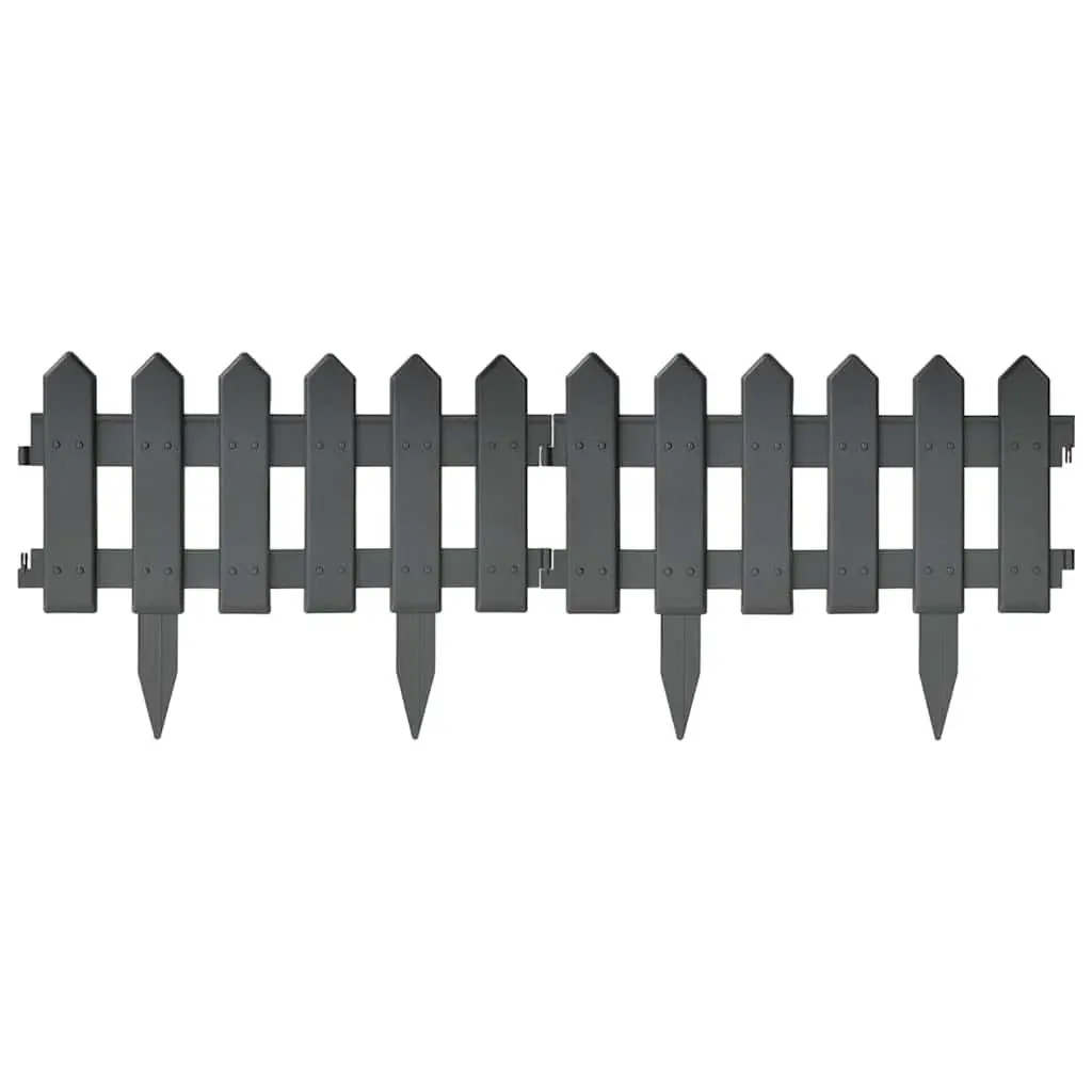 25-Piece Anthracite Lawn Edging Panels