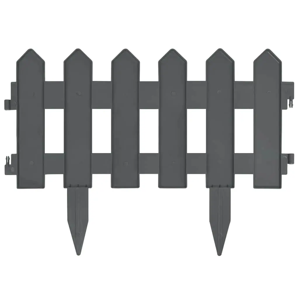 25-Piece Anthracite Lawn Edging Panels