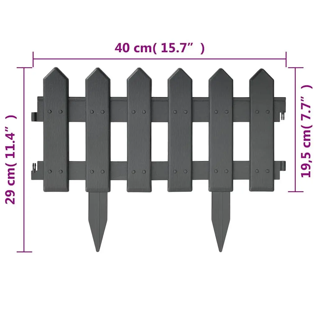 25-Piece Anthracite Lawn Edging Panels