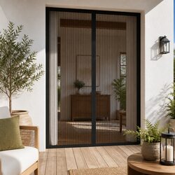 Insect Door Curtains 2 pcs, 210x90 cm, Black Polyester Mesh