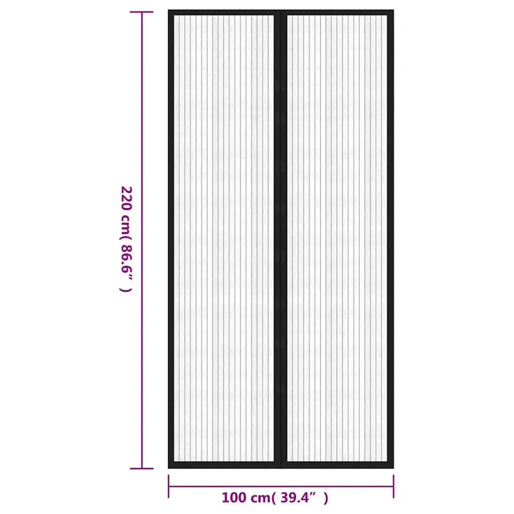 Insect Door Curtains 2 pcs, 220x100 cm Water-Resistant Mesh