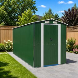 Garden Shed Specifications: 192 x 440 x 223 cm, Green