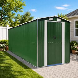 Garden Shed Specifications: Green Steel Outdoor Storage